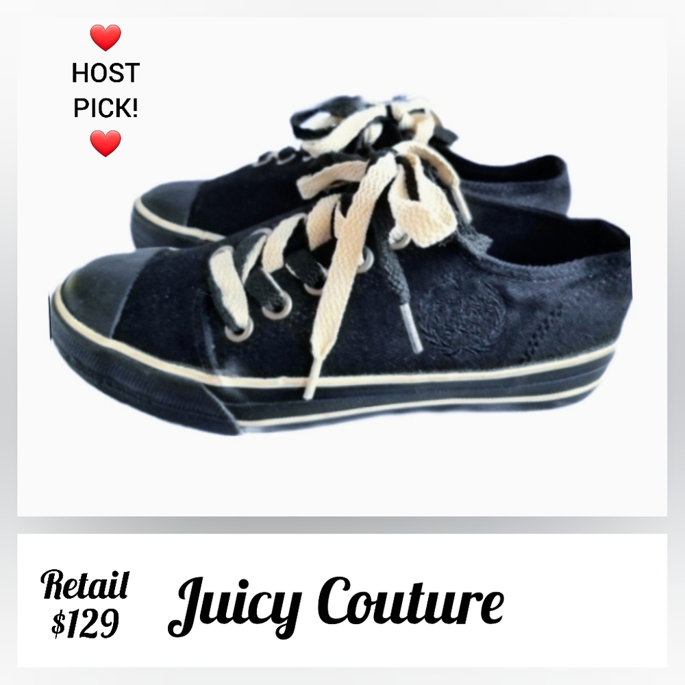 Juicy Couture $129 sneakers, FINAL PRICE! black and white size 6.5 - Picture 3 of 12